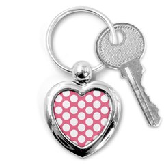 Pink Polkadot Key Chain (heart) by Zandiepants