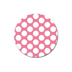 Pink Polkadot Magnet 3  (round) by Zandiepants