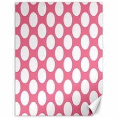 Pink Polkadot Canvas 12  X 16  (unframed) by Zandiepants