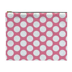 Pink Polkadot Cosmetic Bag (xl) by Zandiepants