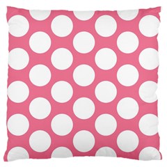 Pink Polkadot Large Cushion Case (single Sided)  by Zandiepants