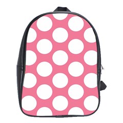 Pink Polkadot School Bag (xl) by Zandiepants