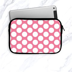 Pink Polkadot Apple Ipad Mini Zippered Sleeve by Zandiepants