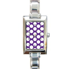 Purple Polkadot Rectangular Italian Charm Watch by Zandiepants