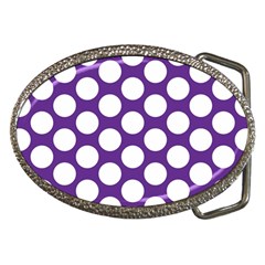 Purple Polkadot Belt Buckle (oval) by Zandiepants