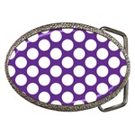 Purple Polkadot Belt Buckle (Oval) Front