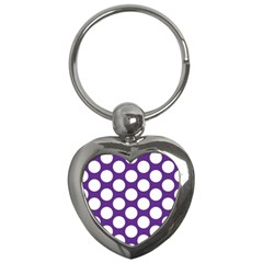 Purple Polkadot Key Chain (heart) by Zandiepants