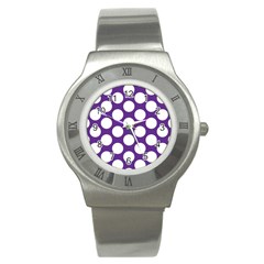 Purple Polkadot Stainless Steel Watch (slim) by Zandiepants