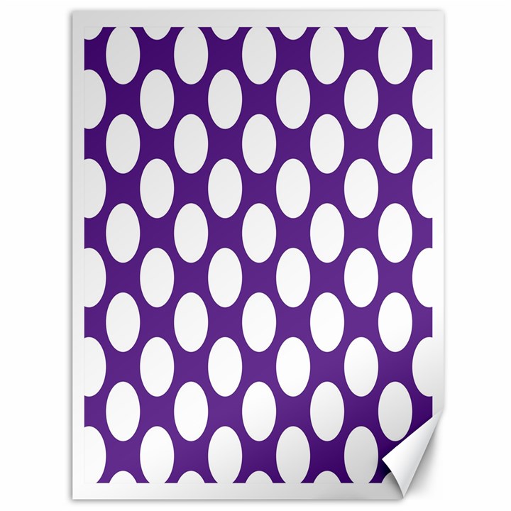 Purple Polkadot Canvas 36  x 48  (Unframed)