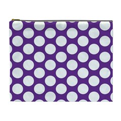 Purple Polkadot Cosmetic Bag (xl) by Zandiepants