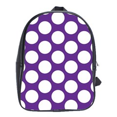 Purple Polkadot School Bag (large) by Zandiepants