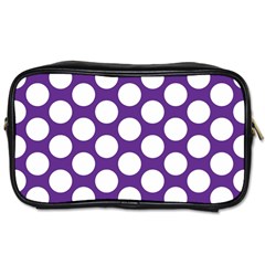 Purple Polkadot Travel Toiletry Bag (two Sides) by Zandiepants