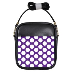 Purple Polkadot Girl s Sling Bag by Zandiepants