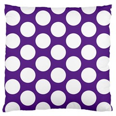 Purple Polkadot Large Cushion Case (two Sided)  by Zandiepants