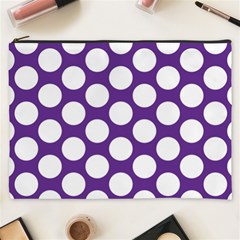 Purple Polkadot Cosmetic Bag (xxxl) by Zandiepants