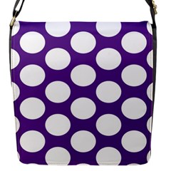 Purple Polkadot Flap Closure Messenger Bag (small) by Zandiepants