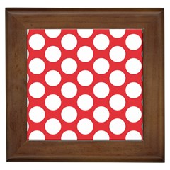 Red Polkadot Framed Ceramic Tile by Zandiepants