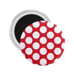 Red Polkadot 2 25  Button Magnet by Zandiepants