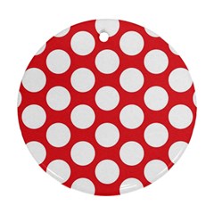 Red Polkadot Round Ornament by Zandiepants