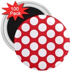 Red Polkadot 3  Button Magnet (100 pack) Front