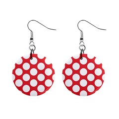 Red Polkadot Mini Button Earrings by Zandiepants