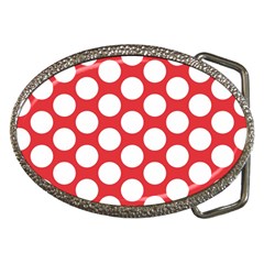 Red Polkadot Belt Buckle (oval) by Zandiepants