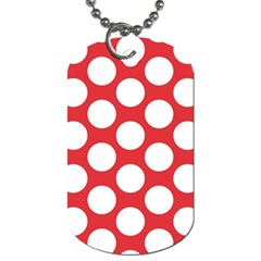 Red Polkadot Dog Tag (one Sided) by Zandiepants