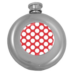 Red Polkadot Hip Flask (round) by Zandiepants