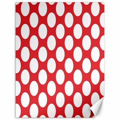 Red Polkadot Canvas 12  X 16  (unframed) by Zandiepants