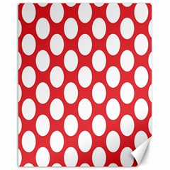 Red Polkadot Canvas 16  X 20  (unframed) by Zandiepants