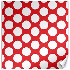 Red Polkadot Canvas 20  X 20  (unframed) by Zandiepants