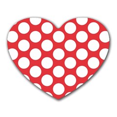 Red Polkadot Mouse Pad (heart) by Zandiepants