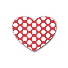 Red Polkadot Drink Coasters (heart)