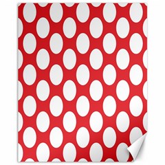 Red Polkadot Canvas 11  X 14  (unframed) by Zandiepants