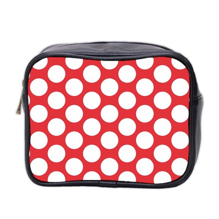 Red Polkadot Mini Travel Toiletry Bag (Two Sides)