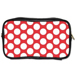 Red Polkadot Travel Toiletry Bag (one Side) by Zandiepants