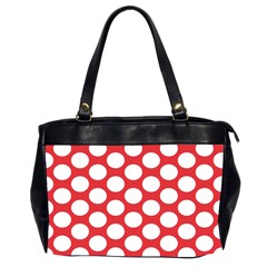 Red Polkadot Oversize Office Handbag (two Sides) by Zandiepants