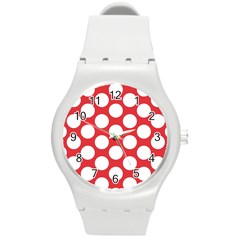 Red Polkadot Plastic Sport Watch (medium) by Zandiepants