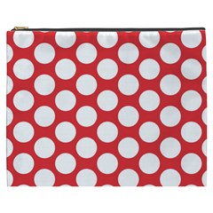 Red Polkadot Cosmetic Bag (xxxl) by Zandiepants