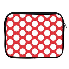 Red Polkadot Apple Ipad Zippered Sleeve by Zandiepants