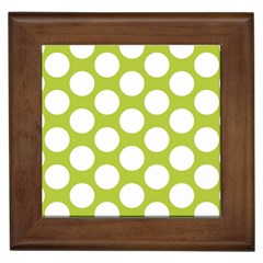 Spring Green Polkadot Framed Ceramic Tile by Zandiepants