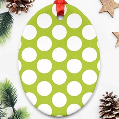 Spring Green Polkadot Oval Ornament by Zandiepants