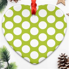 Spring Green Polkadot Heart Ornament by Zandiepants