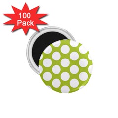 Spring Green Polkadot 1 75  Button Magnet (100 Pack) by Zandiepants