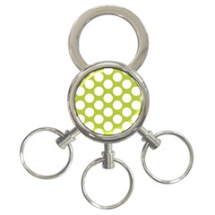 Spring Green Polkadot 3-ring Key Chain