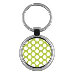 Spring Green Polkadot Key Chain (round) by Zandiepants