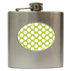 Spring Green Polkadot Hip Flask by Zandiepants