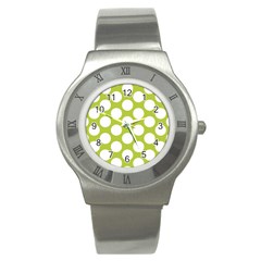 Spring Green Polkadot Stainless Steel Watch (slim) by Zandiepants