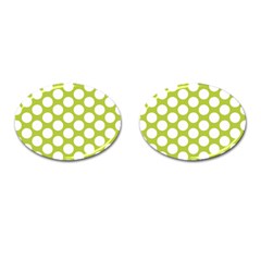 Spring Green Polkadot Cufflinks (oval) by Zandiepants