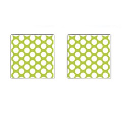 Spring Green Polkadot Cufflinks (square) by Zandiepants